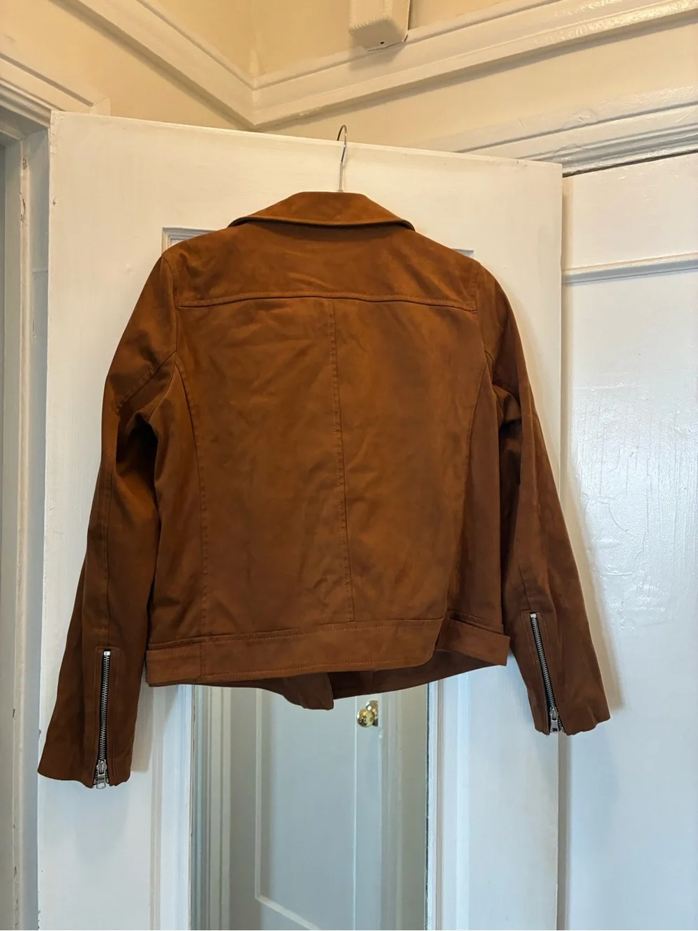 LOFT Cognac Suede Moto Jacket - Picture 3 of 7
